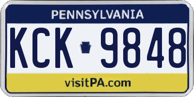 PA license plate KCK9848
