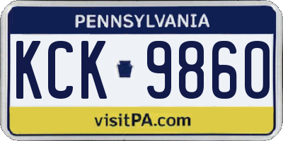 PA license plate KCK9860