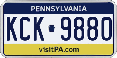PA license plate KCK9880