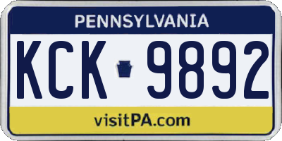 PA license plate KCK9892