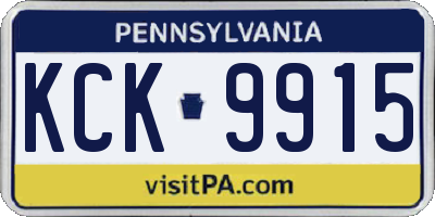 PA license plate KCK9915
