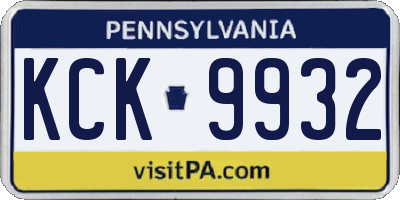 PA license plate KCK9932