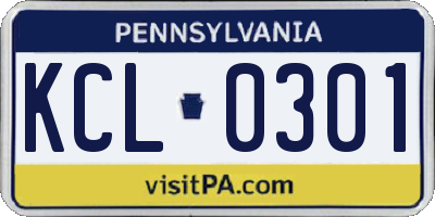 PA license plate KCL0301