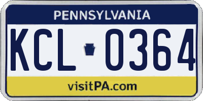 PA license plate KCL0364