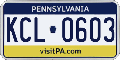 PA license plate KCL0603