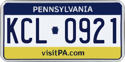 PA license plate KCL0921