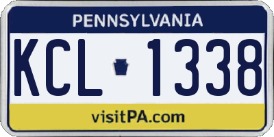 PA license plate KCL1338