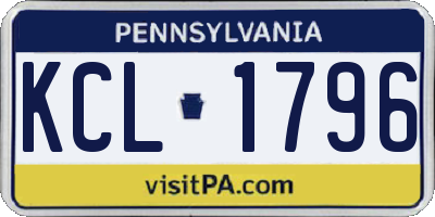 PA license plate KCL1796
