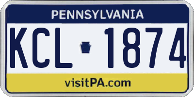 PA license plate KCL1874