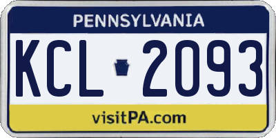 PA license plate KCL2093