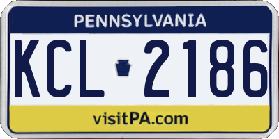 PA license plate KCL2186
