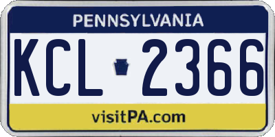 PA license plate KCL2366