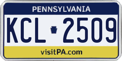 PA license plate KCL2509