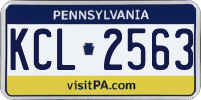 PA license plate KCL2563