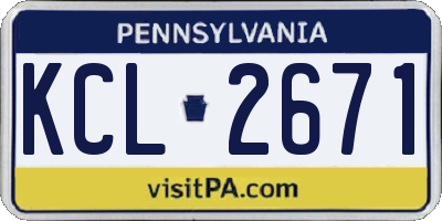 PA license plate KCL2671