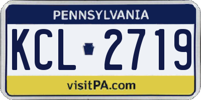 PA license plate KCL2719