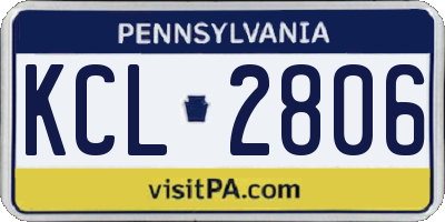 PA license plate KCL2806