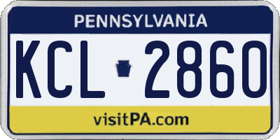 PA license plate KCL2860