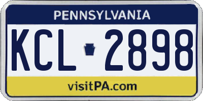 PA license plate KCL2898