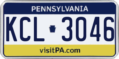 PA license plate KCL3046