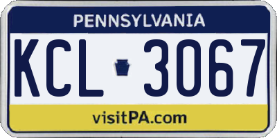 PA license plate KCL3067