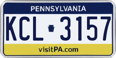 PA license plate KCL3157