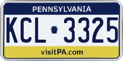PA license plate KCL3325