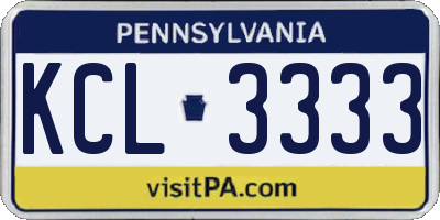 PA license plate KCL3333