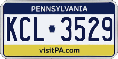 PA license plate KCL3529