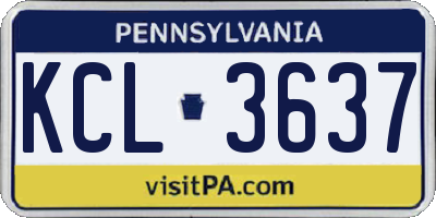 PA license plate KCL3637
