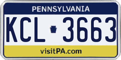PA license plate KCL3663