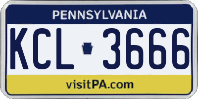 PA license plate KCL3666
