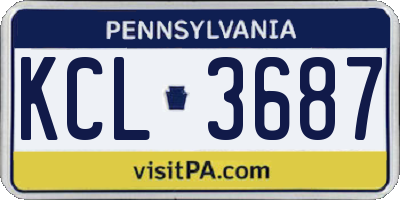 PA license plate KCL3687