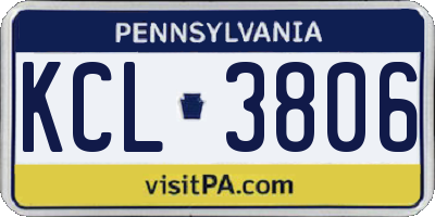 PA license plate KCL3806