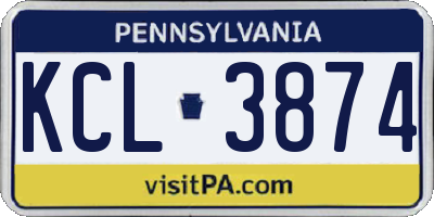 PA license plate KCL3874