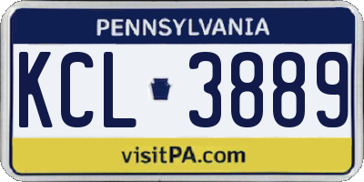 PA license plate KCL3889