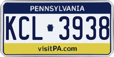 PA license plate KCL3938