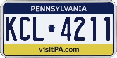 PA license plate KCL4211