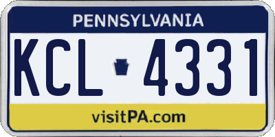 PA license plate KCL4331