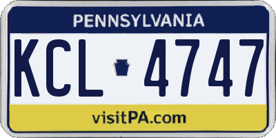 PA license plate KCL4747