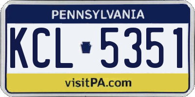 PA license plate KCL5351