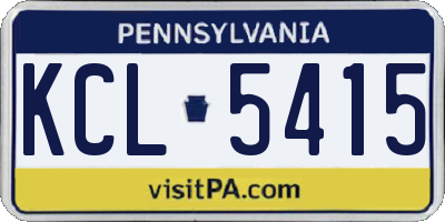 PA license plate KCL5415