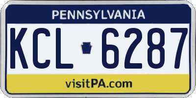 PA license plate KCL6287