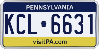 PA license plate KCL6631