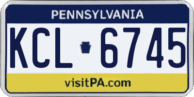 PA license plate KCL6745
