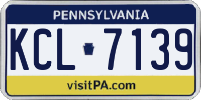 PA license plate KCL7139