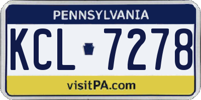 PA license plate KCL7278