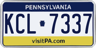 PA license plate KCL7337