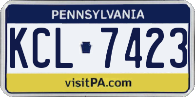 PA license plate KCL7423