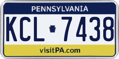PA license plate KCL7438